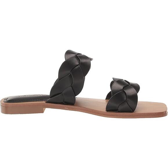 Nine West Royal Sandal – Black, Women’s 5.5, Slip-On Faux Leather with Lug Sole - Picture 3 of 12